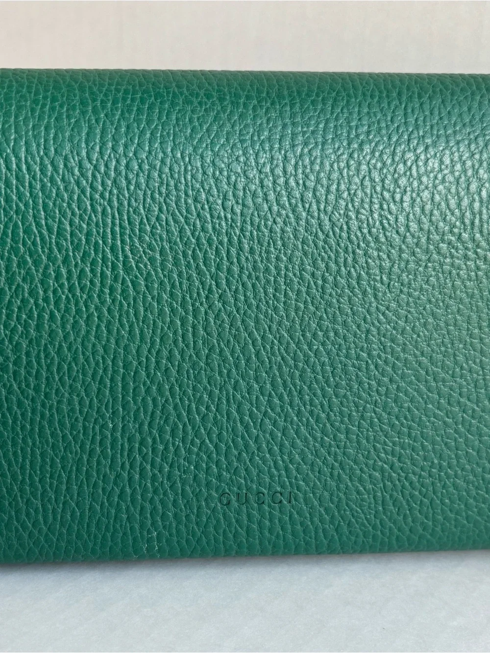 Gucci Dionysus Wallet on Chain Emerald Green Pebbled Leather Crystals Authentic - Picture 7 of 11